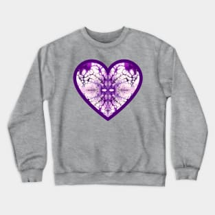 Lavender/Purple Pattern Paint Pour Heart Crewneck Sweatshirt